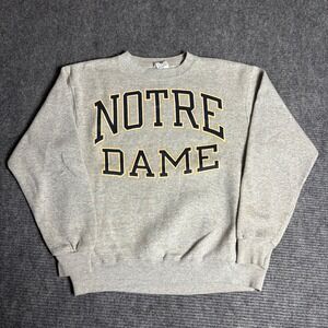 Vintage 90s Notre Dame Fighting Irish Crewneck Sweatshirt Mens Large Gray